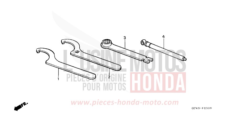 OUTILS de CR80R "Grandes Roues" FLASH RED (R119) de 1986